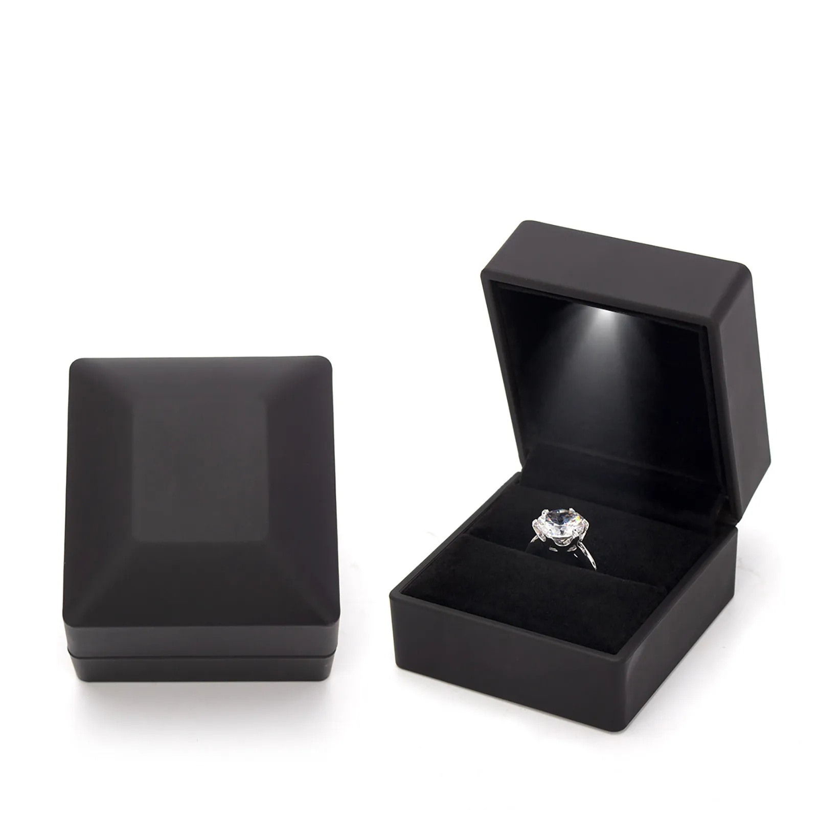 LED Light Jewelry Box for Rings & Earrings