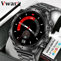 Vwar V69 Pro Smart Watch 1.9 inch HD Screen LED Flashlight 3ATM Mens Smartwatch AI Voice BT Call Blood Oxygen 700mAh Battery