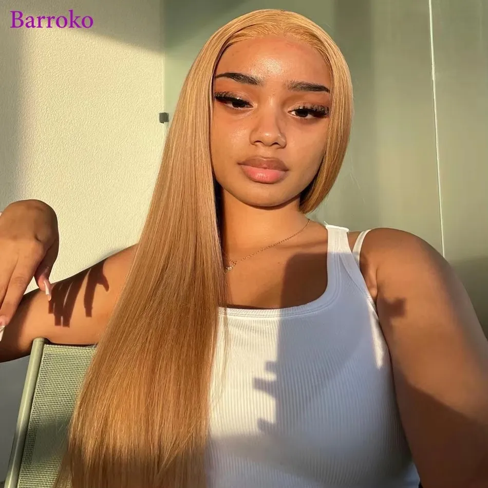 

Медовый блондин Цветные прямые парики 13x6 13X4 Парики из натуральных волос на кружеве для чернокожих женщин Волосы Remy Бразильский прозрачный парик на шнурке