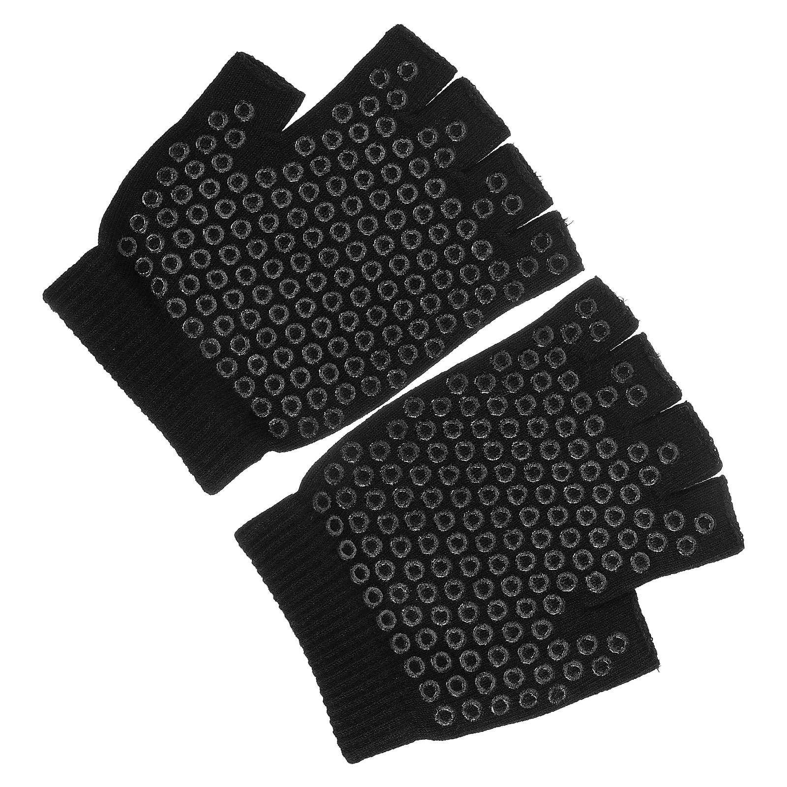 

1 Pair Yoga Gloves Anti-slip Cotton Workout Gloves for Women Black Half Finger Gym Fitness Accessories