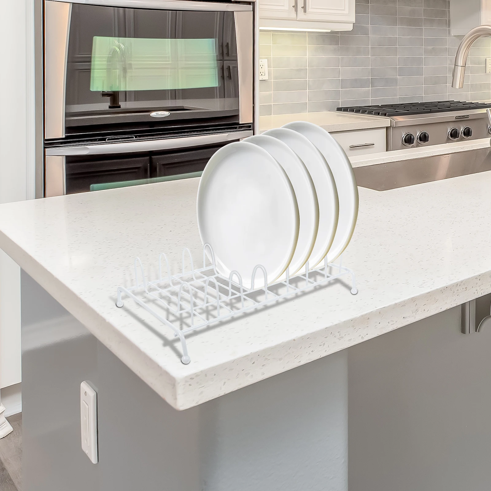 

Bowl Plates Drainer Rack Kitchen Bowl Rack Iron Material Utensils Drain Holder Stylish Design Drainer Shelf for Kitchen