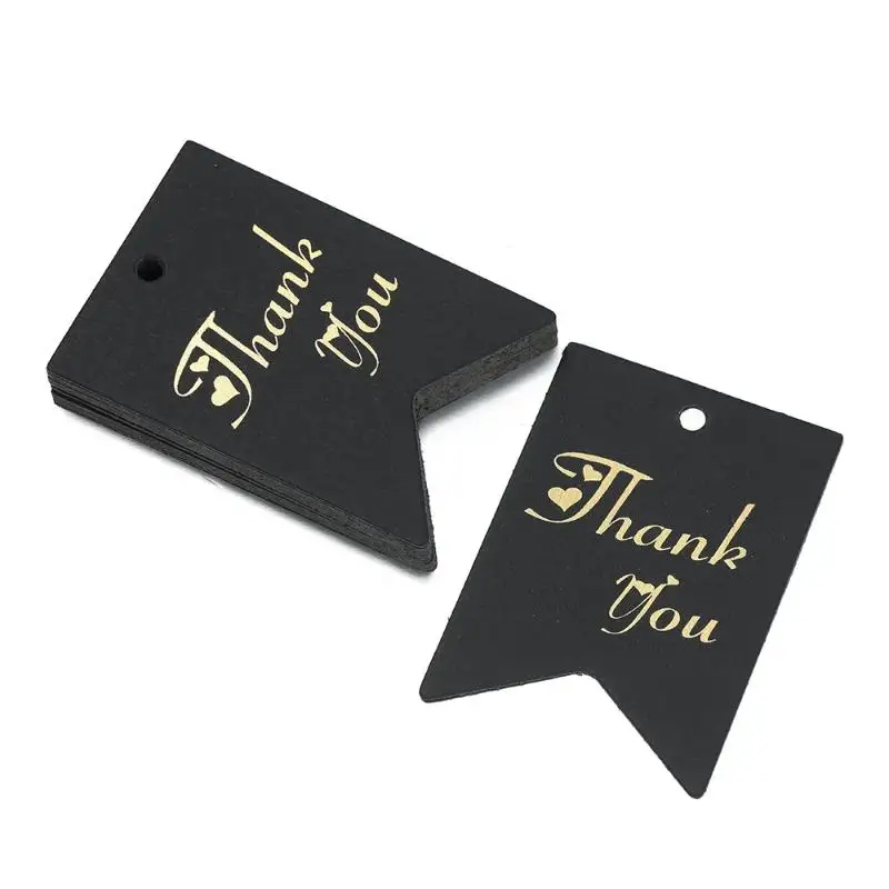50 Stück Schwarz-Weiß Papierkarten Handgemachte Geschenkverpackung DIY Schmuckzubehör Preisetiketten Bronzestempel Dankesanhänger – Detail 10