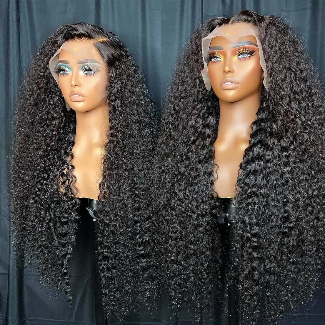 40 Inch Curly Water Wave 13x6 Hd Lace Frontal Wigs 30 Inch Human Hair Black 100% Brazilian 13x4 Lace Front Wig Choice For Women