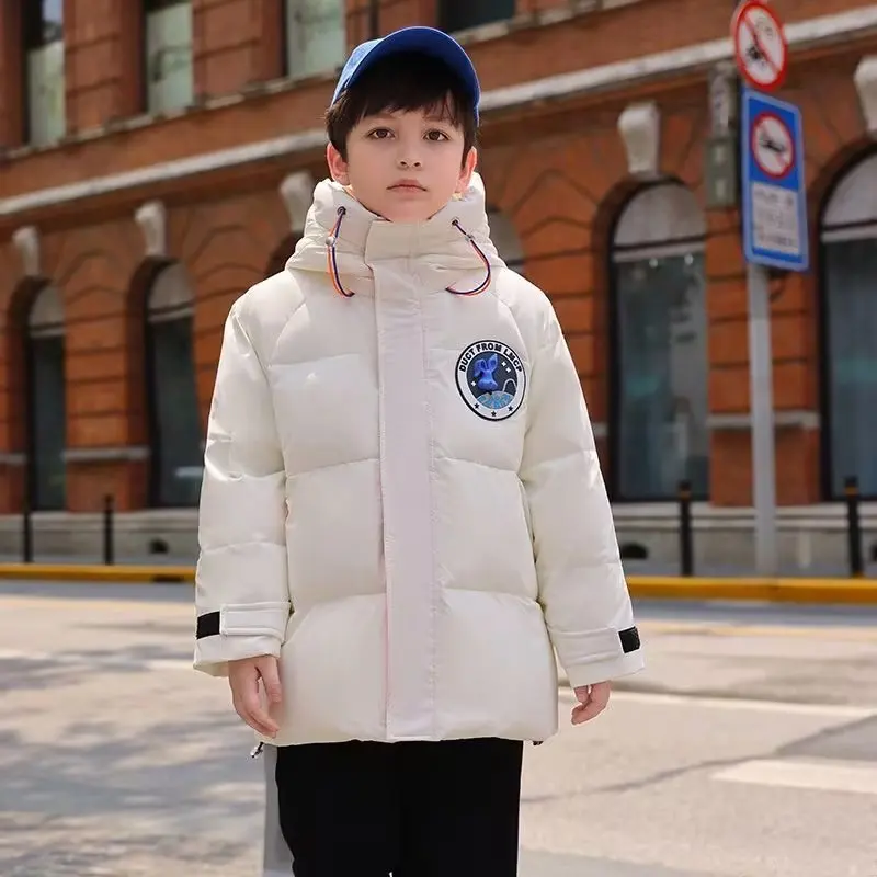 New Boys Down Jacket winter Thick Warm Outerwear Boys Kids -30 Parka hooded snowsuit Teenage 10 12 14 years 2022