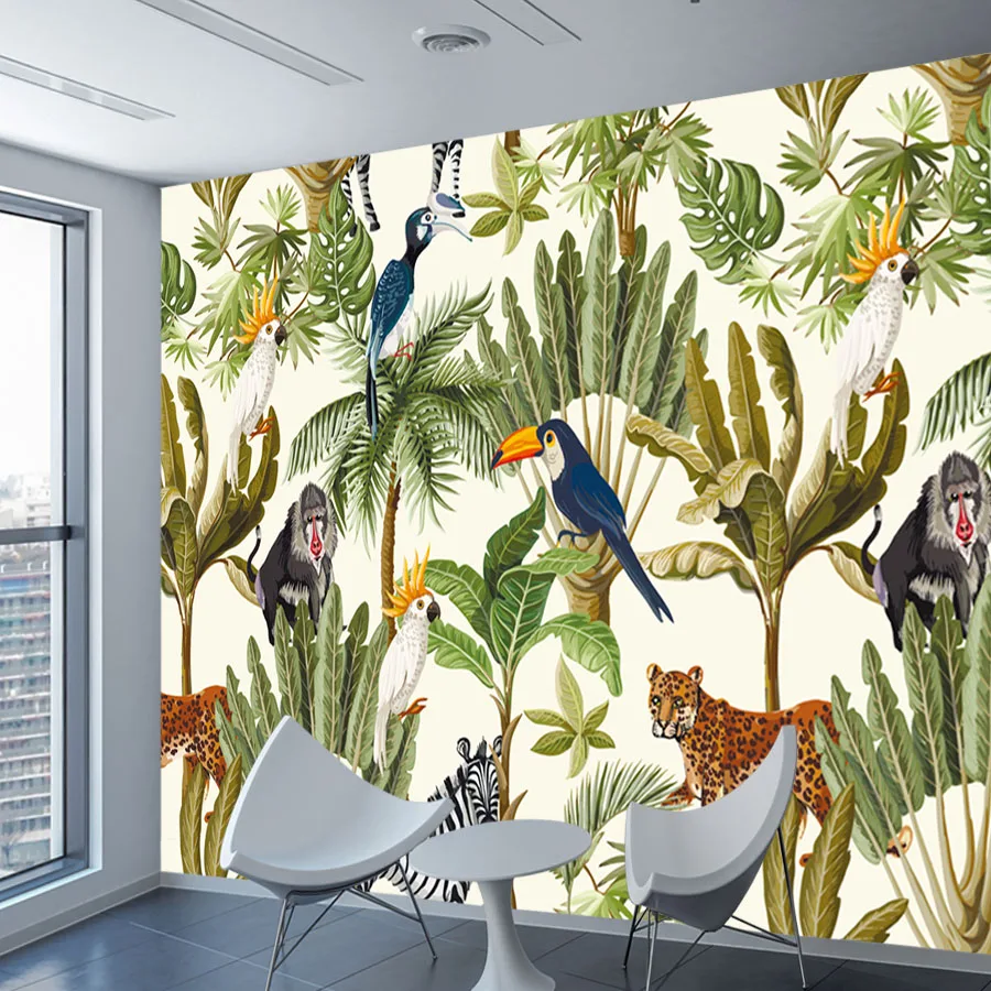 Peel and Stick Wallpaper Accept for Living Room Kids Baby Birds TV Wall Papers Home Decor Cartoon Forest Wallpaper Contact Paper