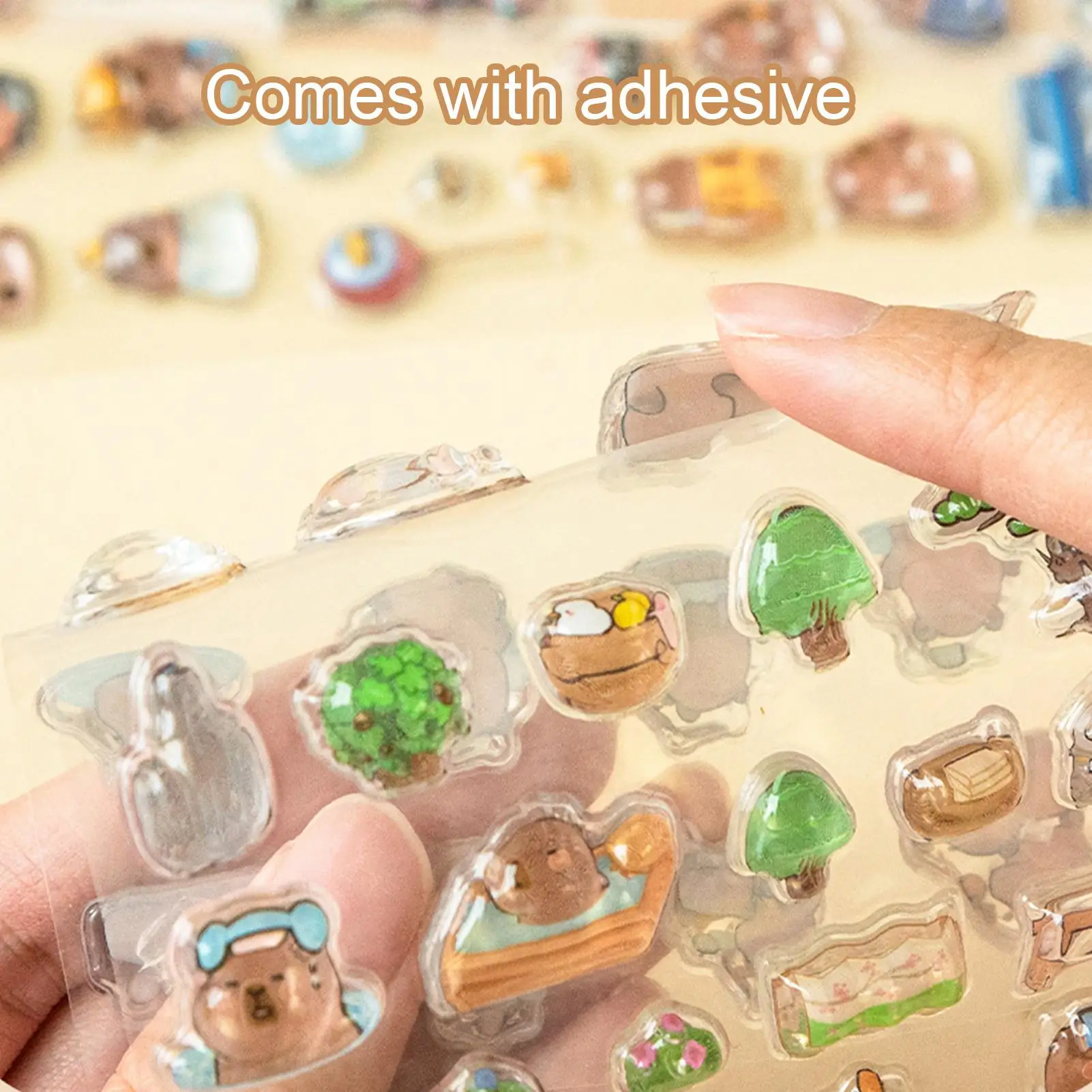 ملصقات ثلاثية الأبعاد لاصقة قوية على شكل رسوم كرتونية كابيبارا شارات لاصقة لهاتف جراب الهاتف وحفلات أعياد الميلاد والفصول الدراسية ومكافأة النشاط #3