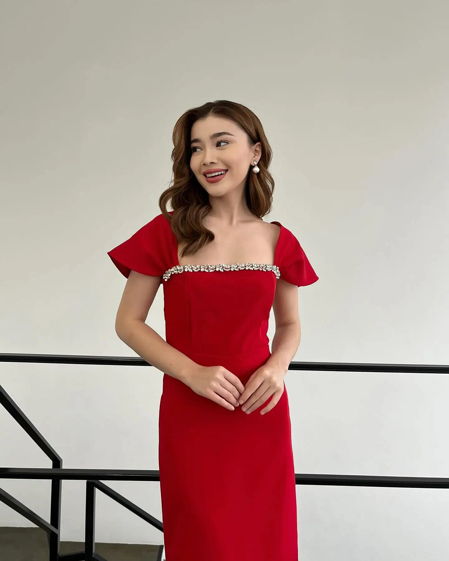 Aenyrst-vestido de fiesta con cuentas para mujer, elegante vestido de noche rojo con hombros descubiertos, longitud hasta el tobillo, Arabia Saudita, vestidos formales para ocasiones