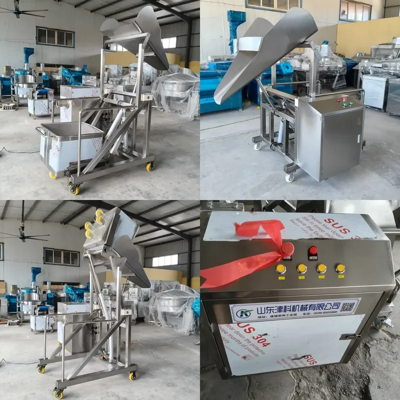 [2026] Stainless Steel 200L Automatic Meat Elevator Feeder Hopper Trolley Elevator for Lifting Meat Fruits Vegetables Seafood