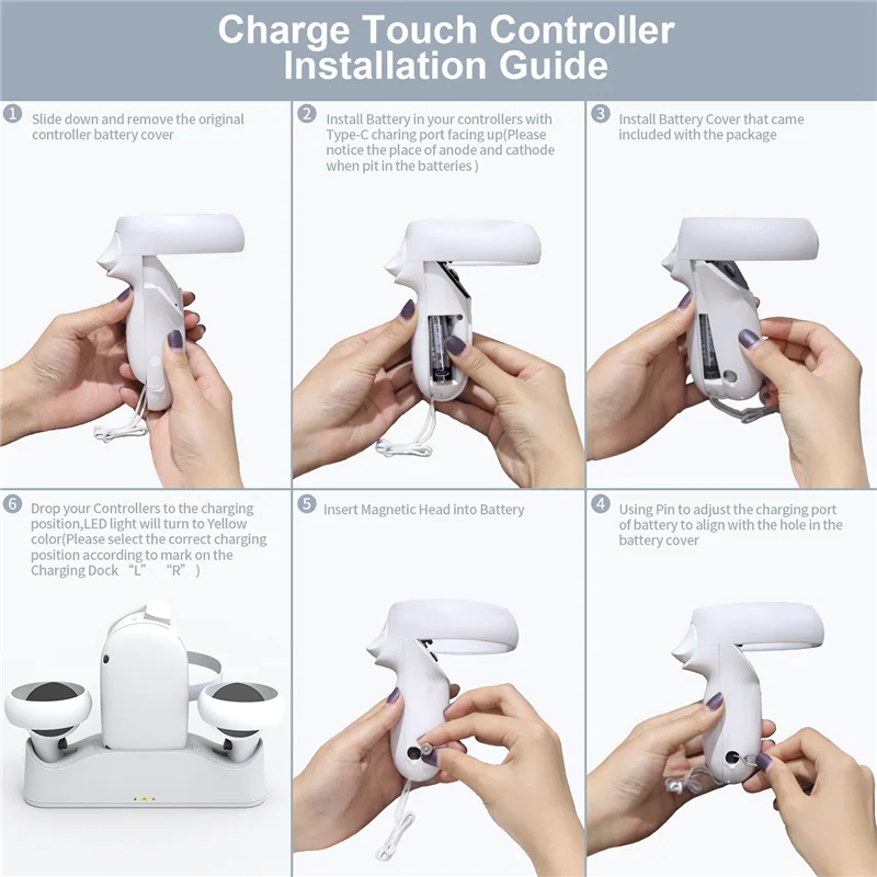 Charging Dock for Oculus Quest 2 Headset Controller,Charging Station for Meta Quest 2 Touch Controller Charger