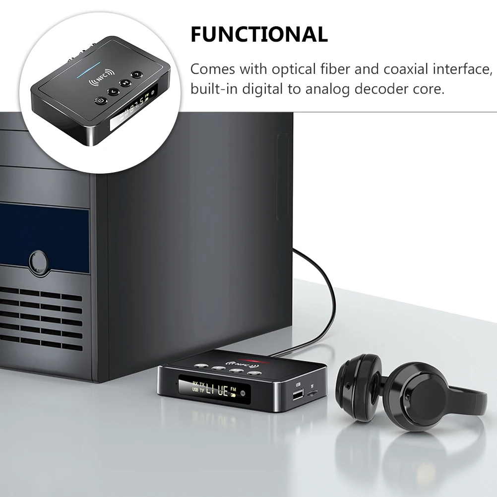

Wireless Audio Receiver 5.0 Adapter For Speaker Aux Converter Digital Analog Signal Infrared Remote 10M