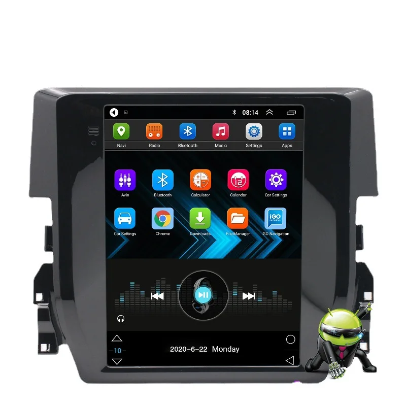 Car Radio Android 12 For Honda Civic 2015 2016 2017 2018 - 2021 Multimeda Player Bluetooth Audio Navigation Carplay Auto IPS