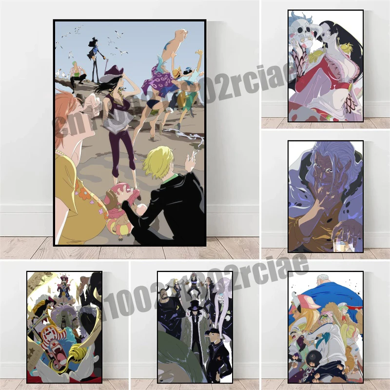 

Japanese Classic Childhood Anime One Piece, Luffy, Super Cool Style Canvas Painting Poster Suitable for Living Room Decoration