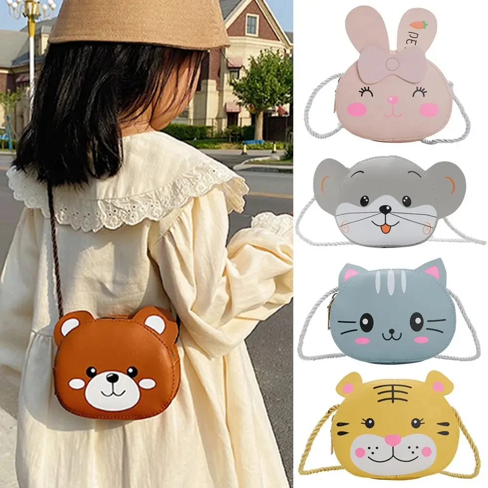 Mini Crossbody Bag for Children Cute Cartoon Animal Rabbit Baby Girls Shoulder Bags Boys Kids Small Coin Purse Handbags Wallet