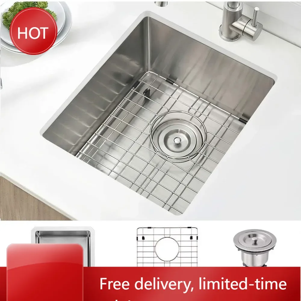 

Горячая распродажа: Настраиваемая встраиваемая мойка для бара из нержавеющей стали, 15 x 17 дюймов, малая встраиваемая мойка для влажного бара, 16 калибр, SUS304, матовый никель