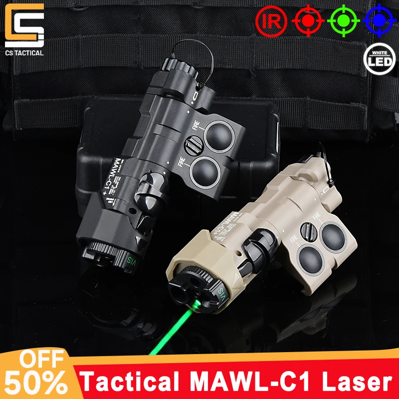 

Tactical MAWL-C1 Nylon Plastic Red Dot Green Blue IR Laser Aiming Flashlight Fit 20mm Rail Hunting Weapon Accessorie Scout Light