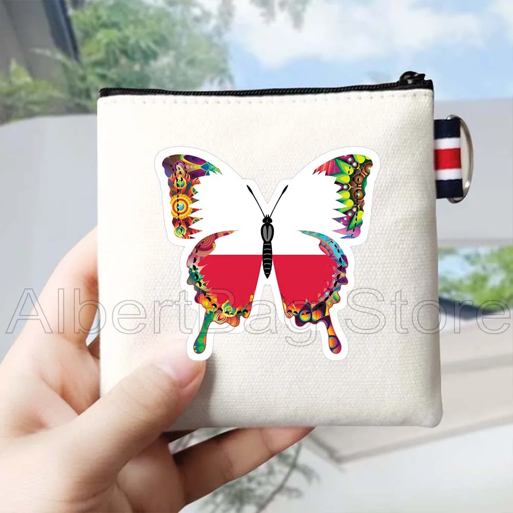 الحب Warsaw بولندا العلم البولندية خريطة تذكارية الهدايا قماش محفظة نسائية للعملات المعدنية حقيبة صغيرة مربعة المحفظة مفتاح تخزين حافظة للبطاقات سستة الحقيبة #6