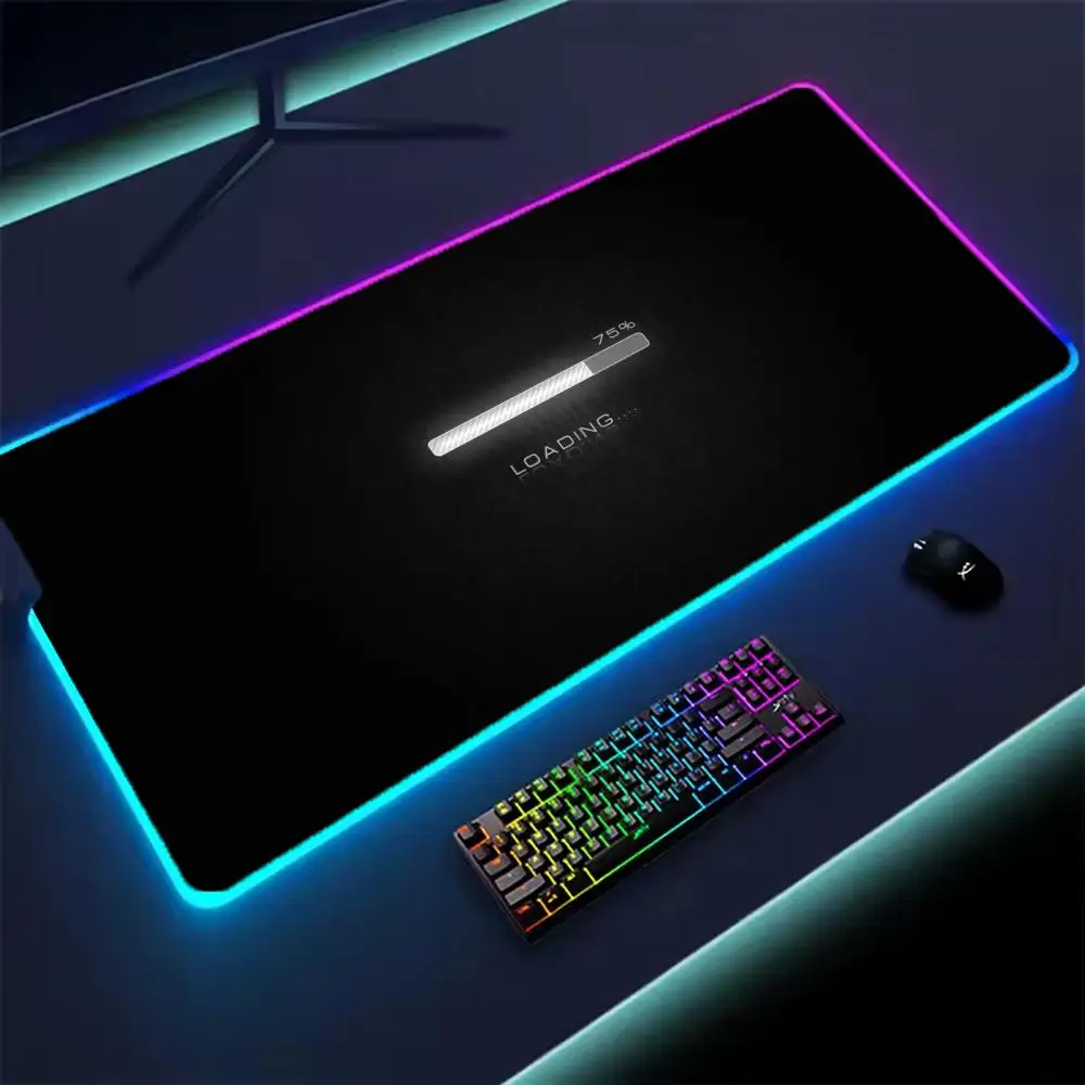 

Progress bar Mouse Pad XXL RGB Gaming Mouse Pad Gamer Accessories Large LED Light Mousepads PC Computer Desk Mat with Backlit