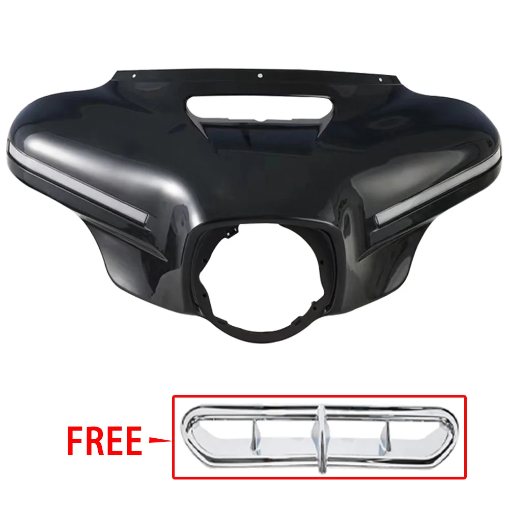 

Front Headlight Fairing&DRL White&Flow Amber Turn Signal Fairing Vent Trim for Harley Street Electra Glide Ultra Limited 14-2024