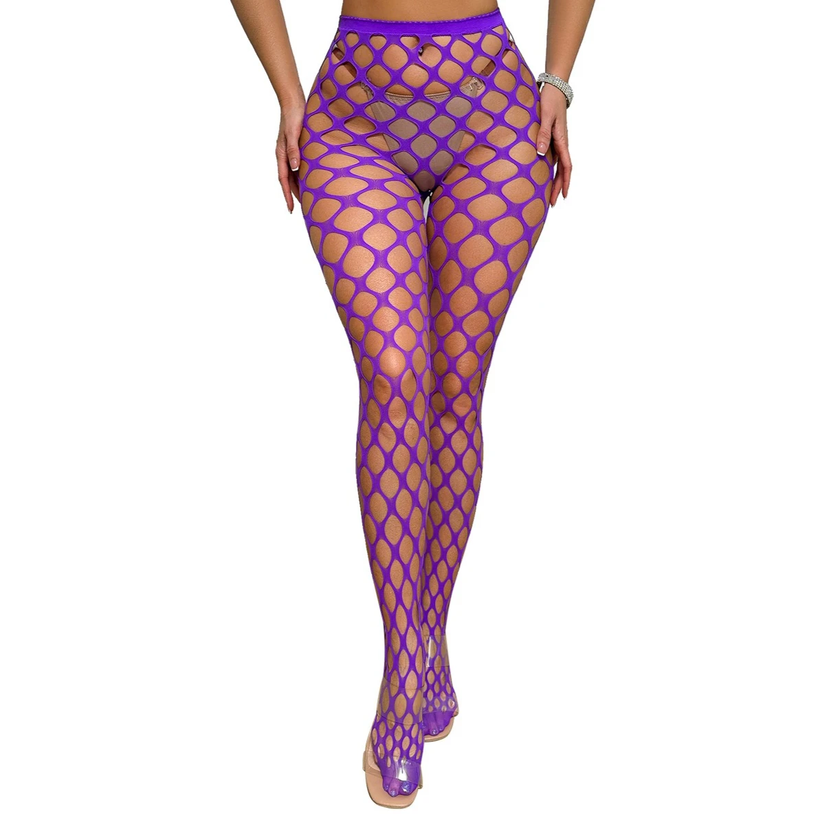 

Pantyhose for Women Luxury Elegant Bodystockings Hole Breathable Mesh Legging Formal Business Party Wear Tights Purple Pink Red