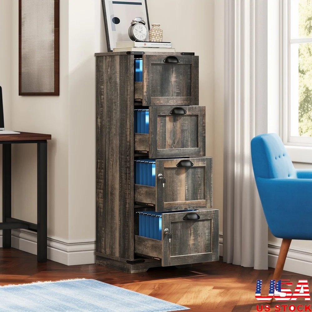 

Dextrus 4-Drawer File Cabinet with Lock 15.86" Deep Vertical Filing Cabinet Storage File Drawers Letter A4-Sized Files Need to