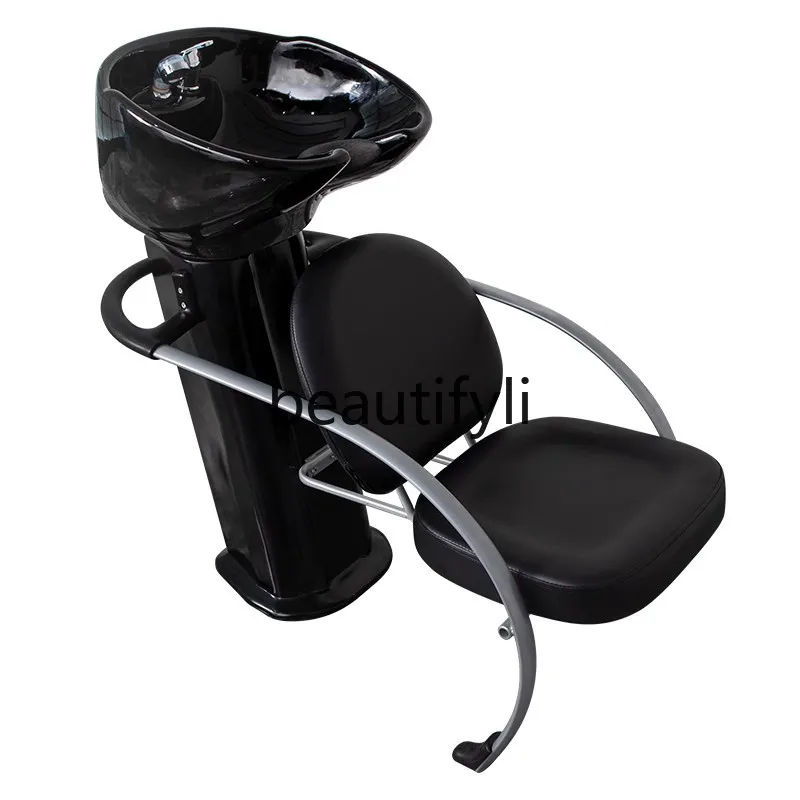 

Barber shop sitting shampoo chair flush massage bed simple hair shop Japanese semi-reclining shampoo bed