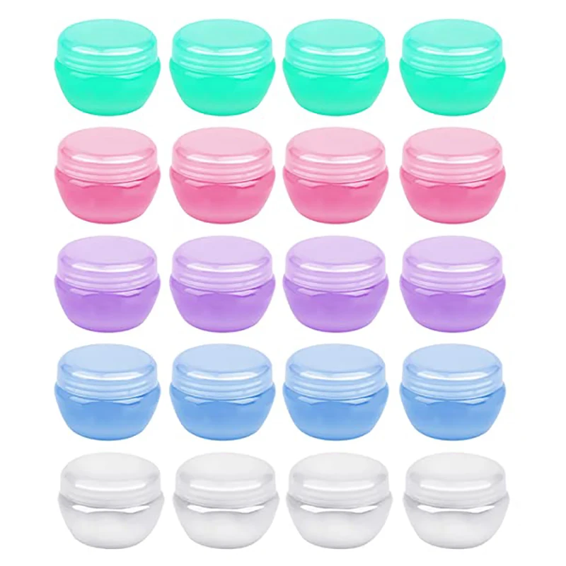 20pcs 5g 10g 20g 30g  Empty Jars Sample Cosmetic Jar Makeup Pots with Inner Lid Plastic Face Cream Sample Travel Containers