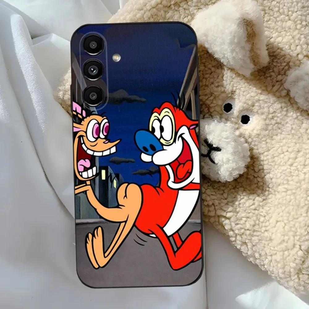 Ren and S-stimpy  Phone Case For Samsung S24,23,22,30,21,10,9,Ultra,Plus,Lite,FE,5G Black Soft Case