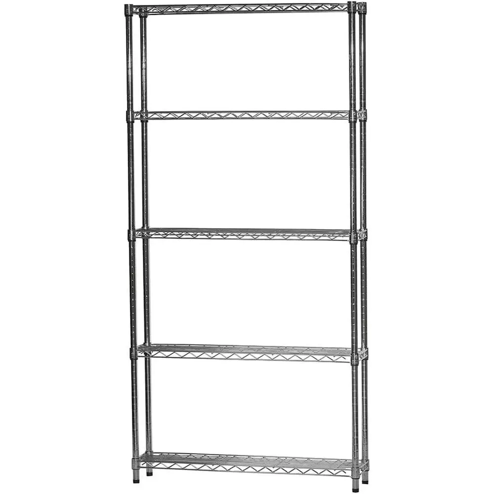 

5-Tier 8 Deep x 36 Wide x 72 High Chrome Wire Shelving, Supports 800 lbs