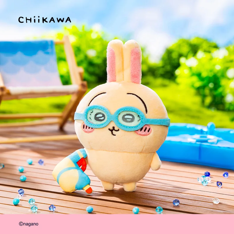 

Chiikawa Usagai Swim Goggle Plush Keychain, Cute Anime Stuffed Doll Charm, Kawaii Bag Accessory Gift for Fans Kids