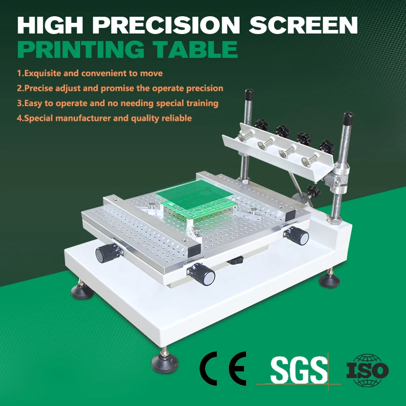 Precision Lead-Free SMT PCB Solder Paste Stencil Screen Printer Machine Small Manual Solder Paste Printer Max Print 250*400mm