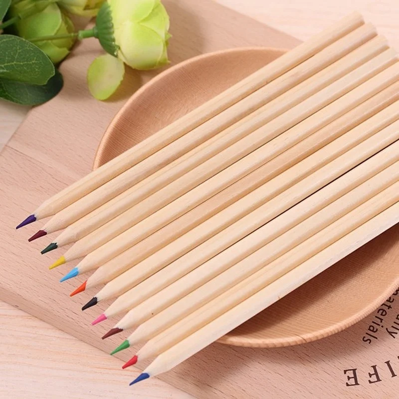 Professional New Set 12 Color Natural Wood Color Pencil Color High Quality Student Drawing Pencil School Office Supplies