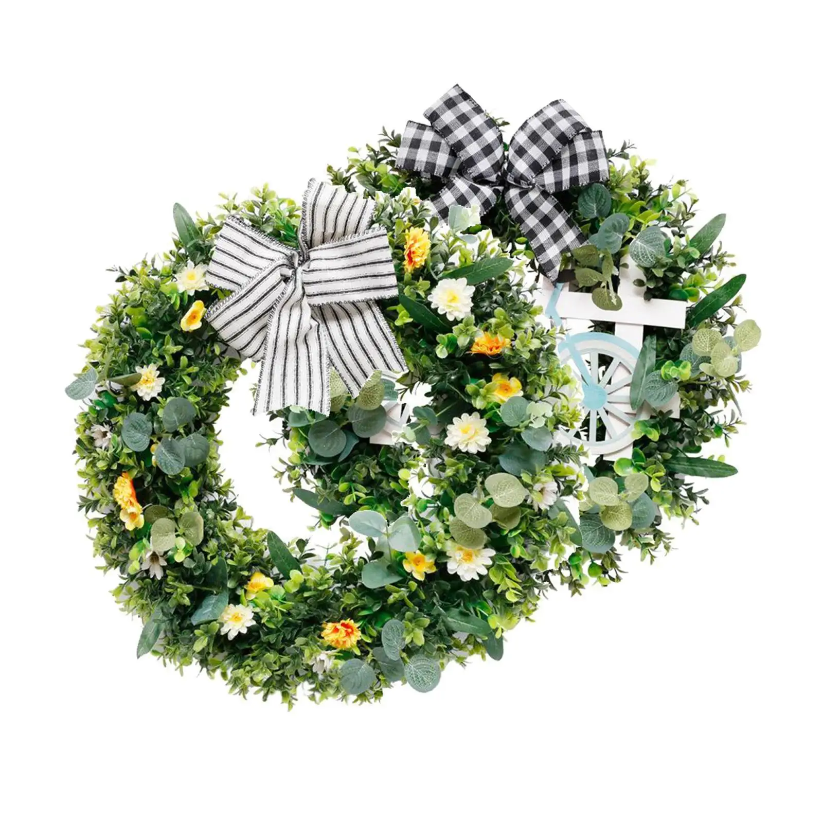 

Round Artificial Wreath 50cm Flower Garland Front Door Hanging Home Decor