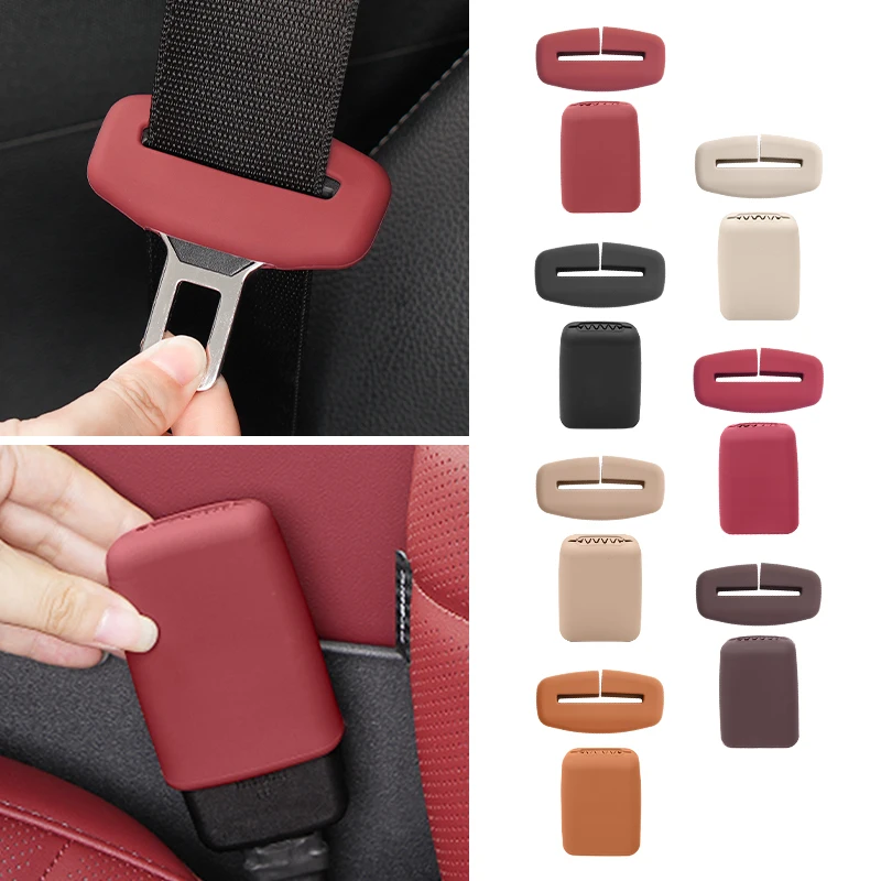 Fivela de cinto de segurança do carro capa de silicone anti-risco protetor de cinto de segurança fivela guarda acessórios do carro interior