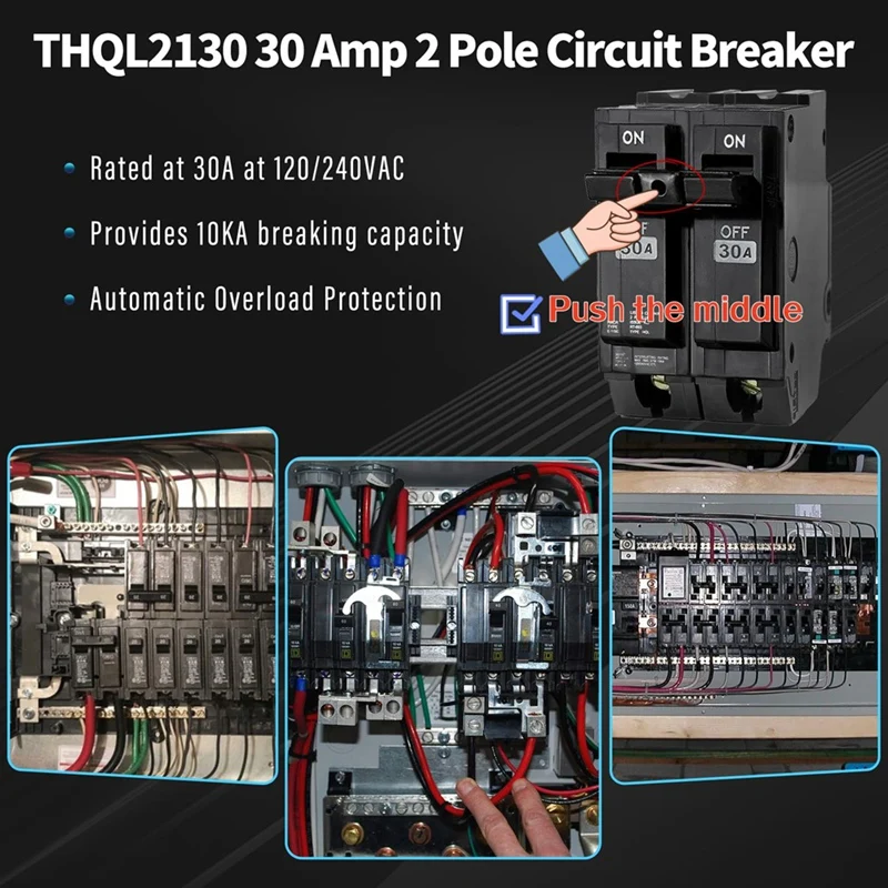 A19F-THQL2130 30 Amp 2 Pole Circuit Breaker,10KAIC 120/240V,For GE Thick Series And With Q-Line Series Load Centers