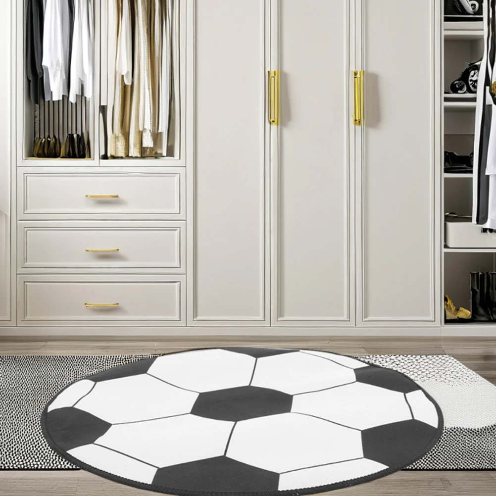 

2pcs Soccer Basketball Chair Anti-Slip Computer Floor 60Cm Round Decorative Rug For Office Bedroom Playroom Living Room Gaming