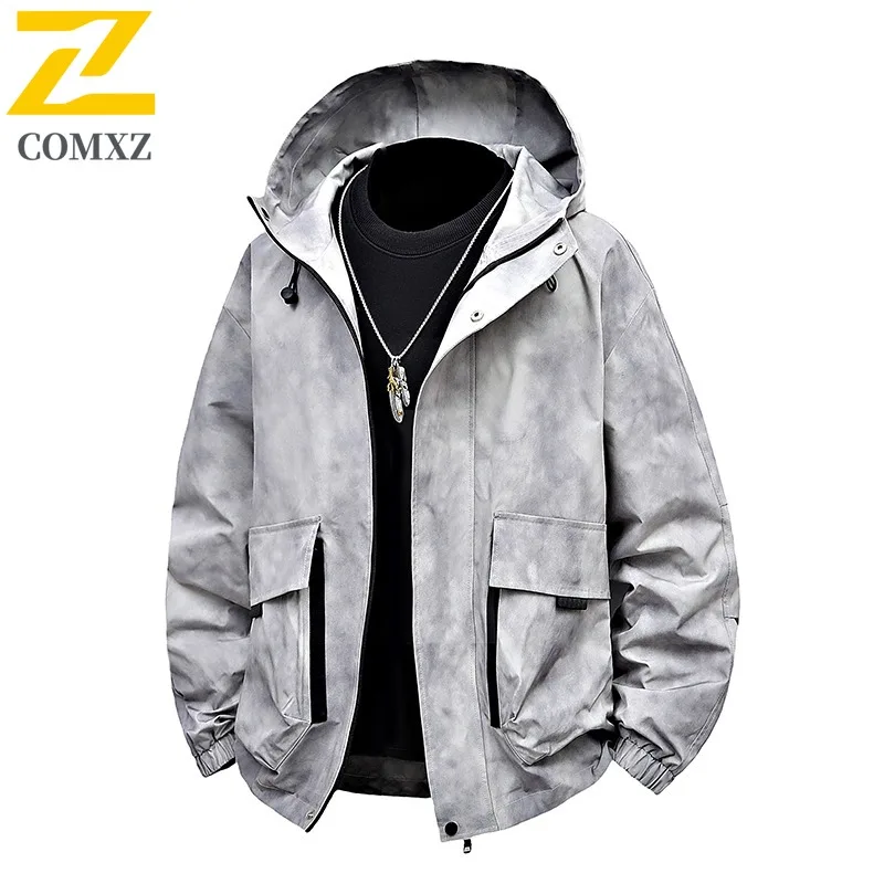 

COMXZ 2025 Мужская куртка для отдыха на открытом воздухе, красивая рабочая одежда для кемпинга и путешествий, ветровки, куртки, модная классическая уличная одежда, верхняя одежда