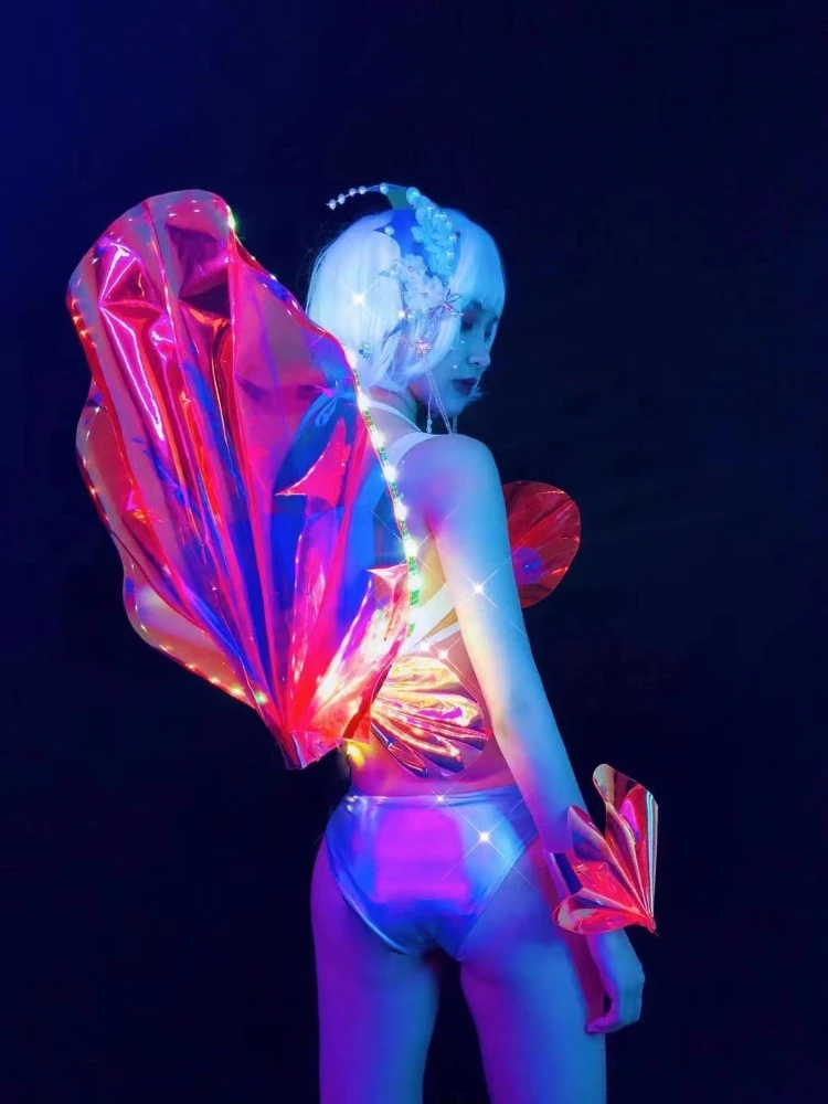 Ocean Party Mermaid Costume Bar Gogo Fluorescent Party Fluorescent Show Stage Performance Clothes Cosplay Women Suit