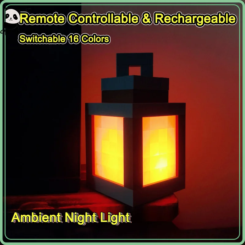 Lanterna luminosa Luce notturna ricaricabile Gioco Pixel Luce circostante Camera da letto per bambini Luce d'atmosfera Decorazioni per la casa Ornamento