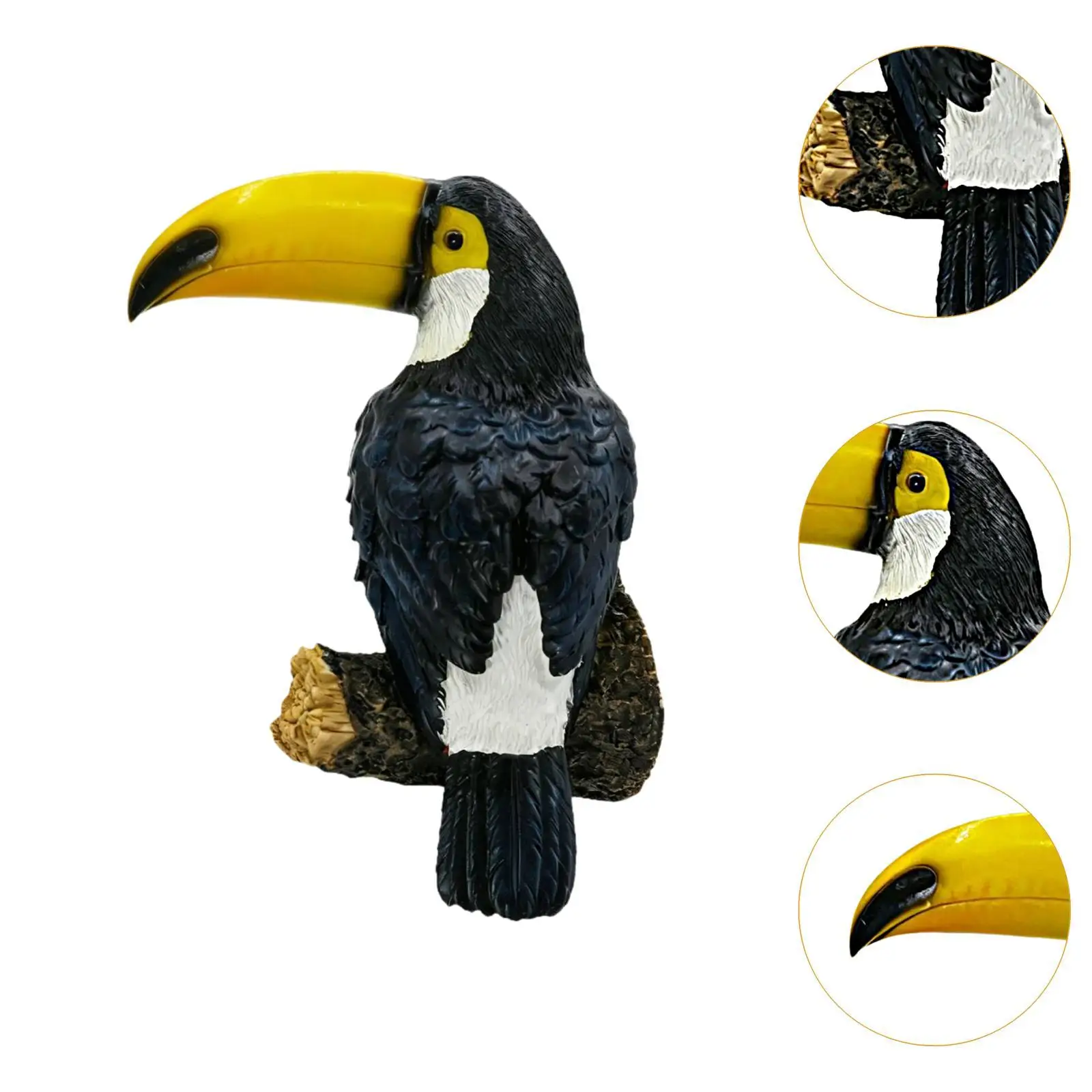 Toucan Figurine Decoration Weatherproof Crafts Yard Art Decor Resin Toucan Sculpture Bird Figurine for Outdoor Backyard Porch
