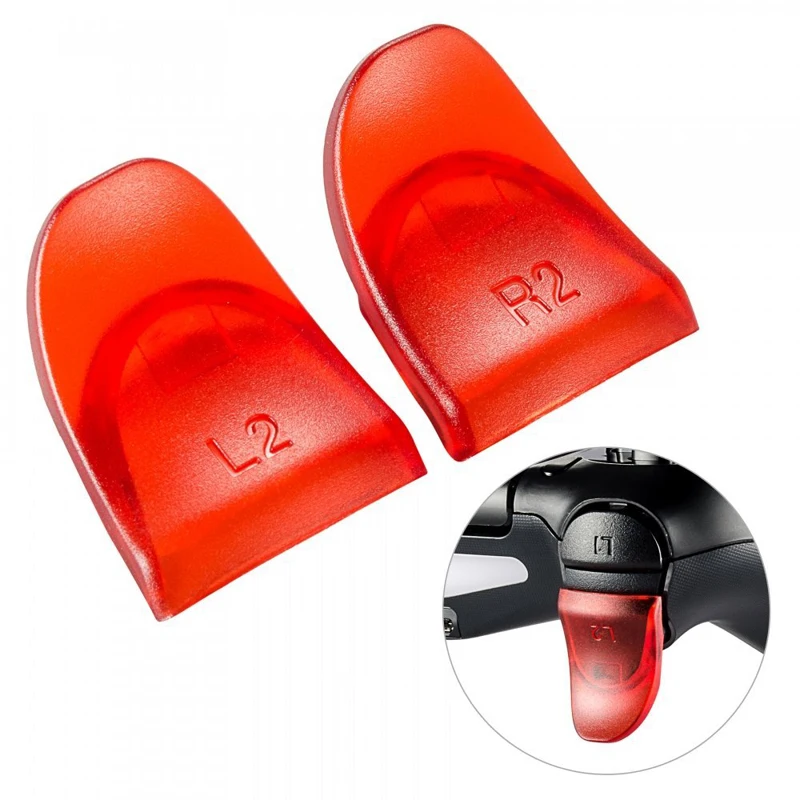 eXtremeRate 2x R2 L2 Button Extended Trigger Cover Extender for PS4, for PS4 Pro, for PS4 Slim Controller