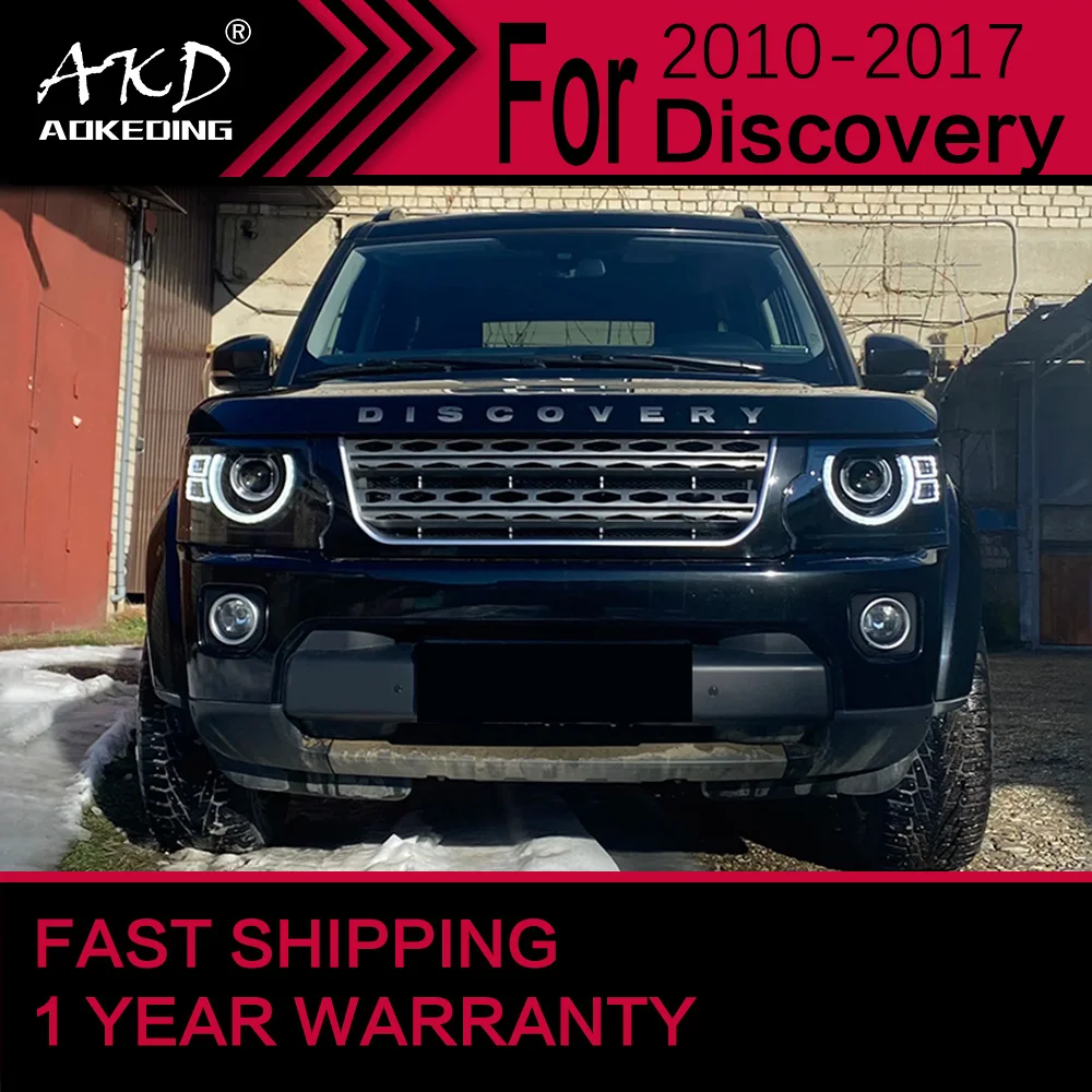 

2 шт. AKD автомобильная фара для фар Discovery 2010-2017 Discovery 4 фары DRL ангельский глаз проектор линза аксессуары