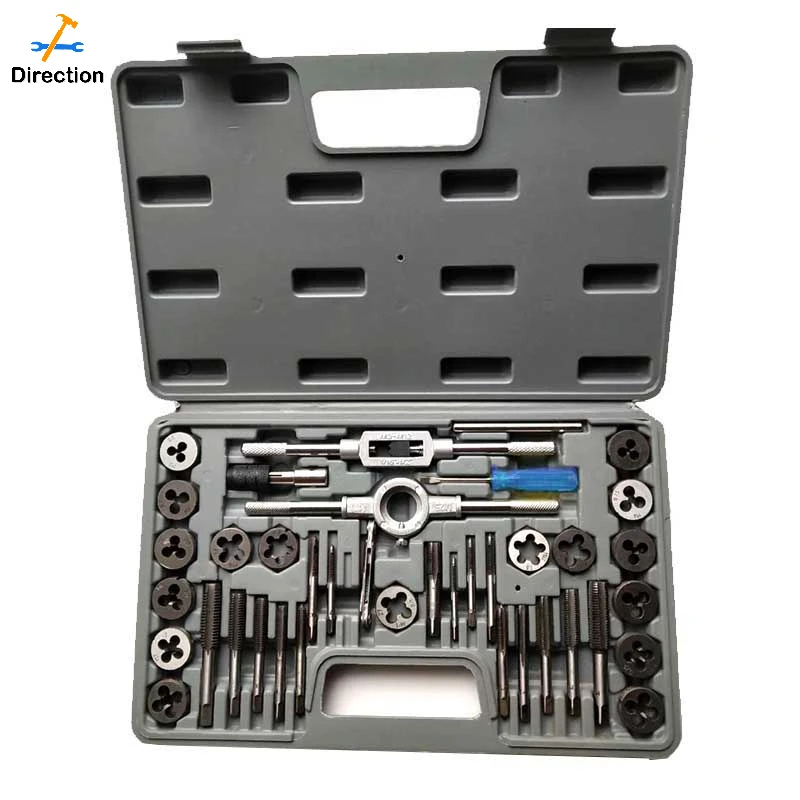 40 In 1 Tap And Die Set M3-M12 Male Thread Screw Threading Tool Kit Alloy Steel Female Mechanical Professional Tools Machine