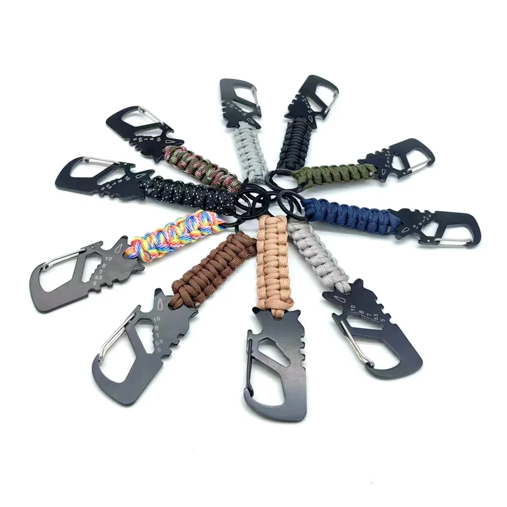 Paracord Keychain Survival Lanyard Bottle Opener Keychain Multifunctional Outdoor Camping Hiking Survival Tool For Men