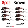 8pcs Brown