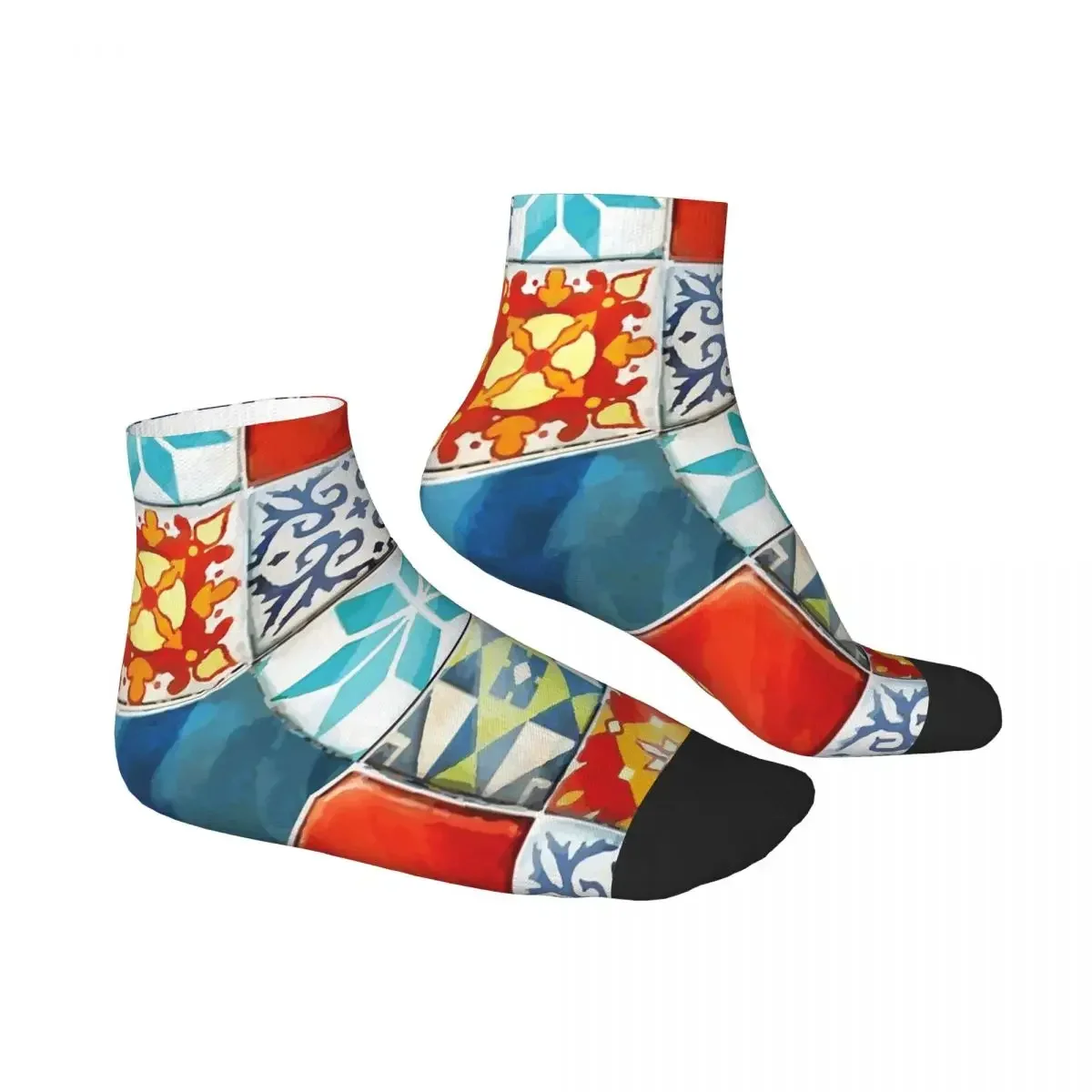 Colorful Azulejos Tiles From Azul Board Game Socks Harajuku High Quality Stockings All Season Socks Accessories for Man's Woman