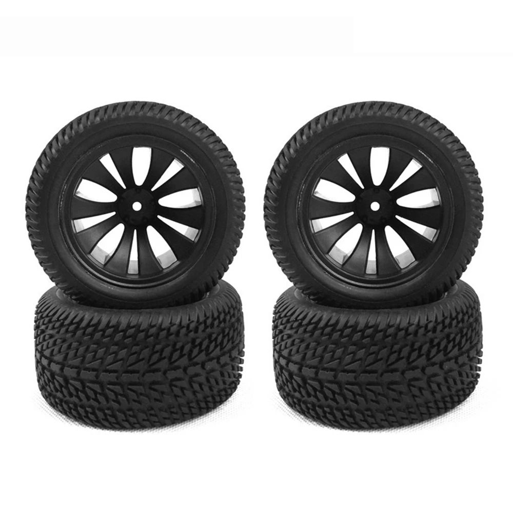 4Pcs 90mm Rubber Tires Tyre Wheel for Wltoys 144001 124019 12428 104001 Haiboxing 16889 SG1601 RC Car Upgrade Parts