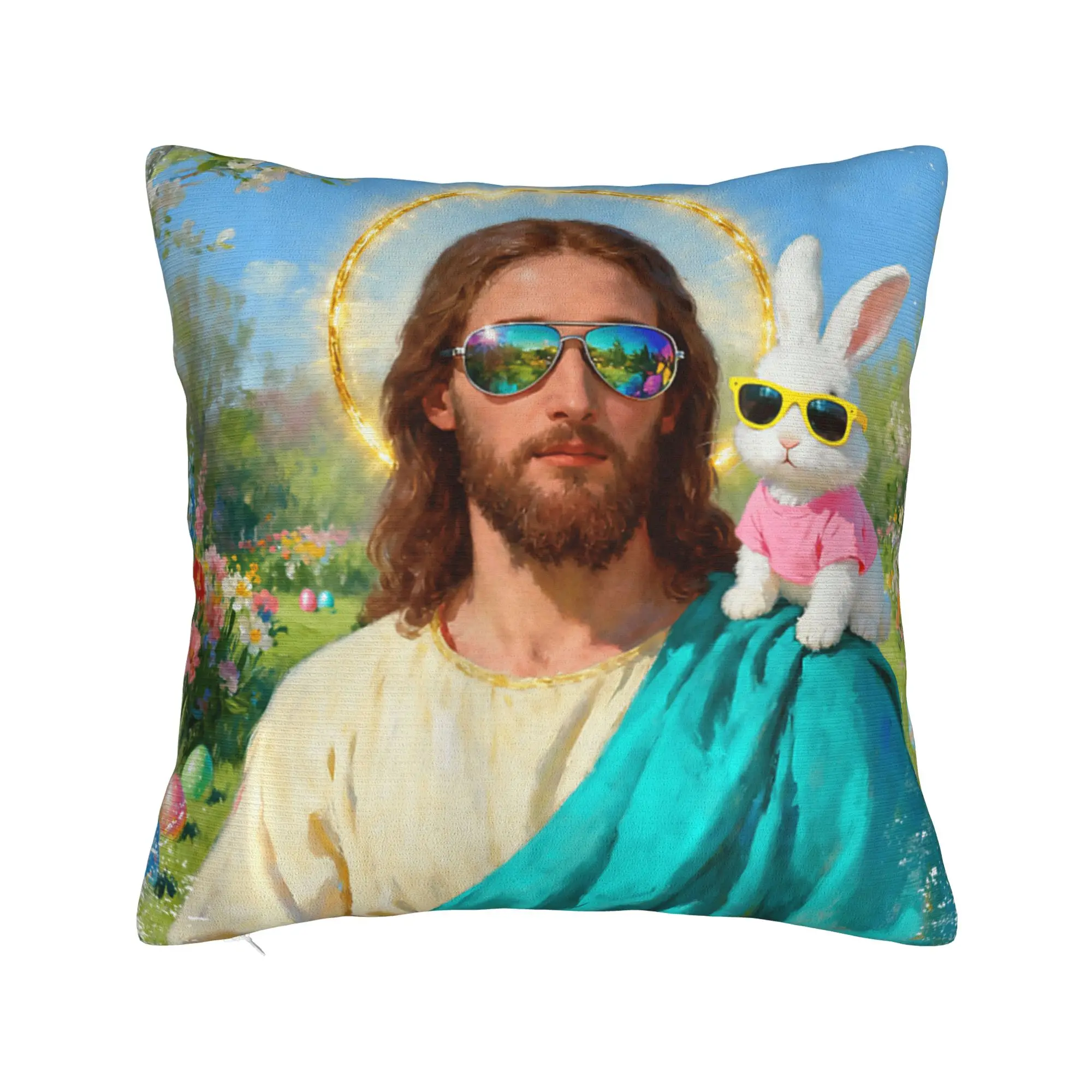 Easter Yolo Jk BRB Jesus Pillow Cover  Soft Cushion Cover Morden Pillow Case For Chair Sofa Home Decor