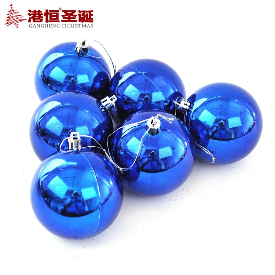 Christmas tree decoration 6cm-10cm blue electroplated bright Christmas Ball Christmas decorations