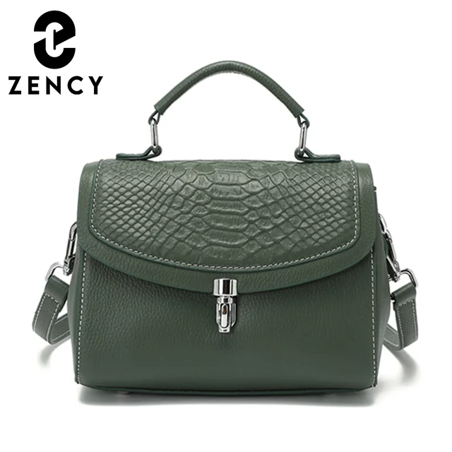 Zency Nowe Torebki Damskie z Naturalnej Skóry Modne Vintage Torebki Przez Ramię z Wzorem Aligatora Małe Luksusowe Torebki typu Box na Ramię Damskie Torby