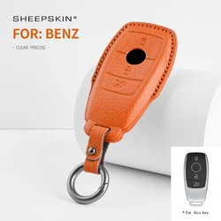 Sheepskin Car Key Case Cover For Mercedes Benz W176 W177 W205 W206 W212 W213 W222 W223 W167 W463 X166 A C E S G CLS GLC SL Class